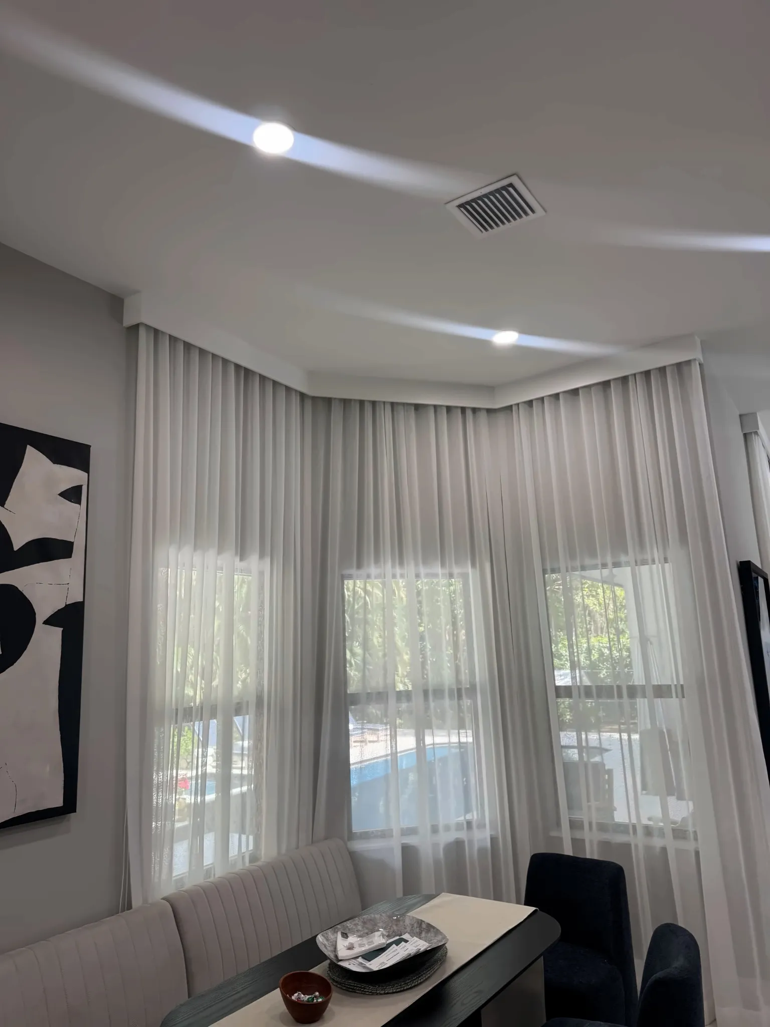 Living room with floor-length drapery