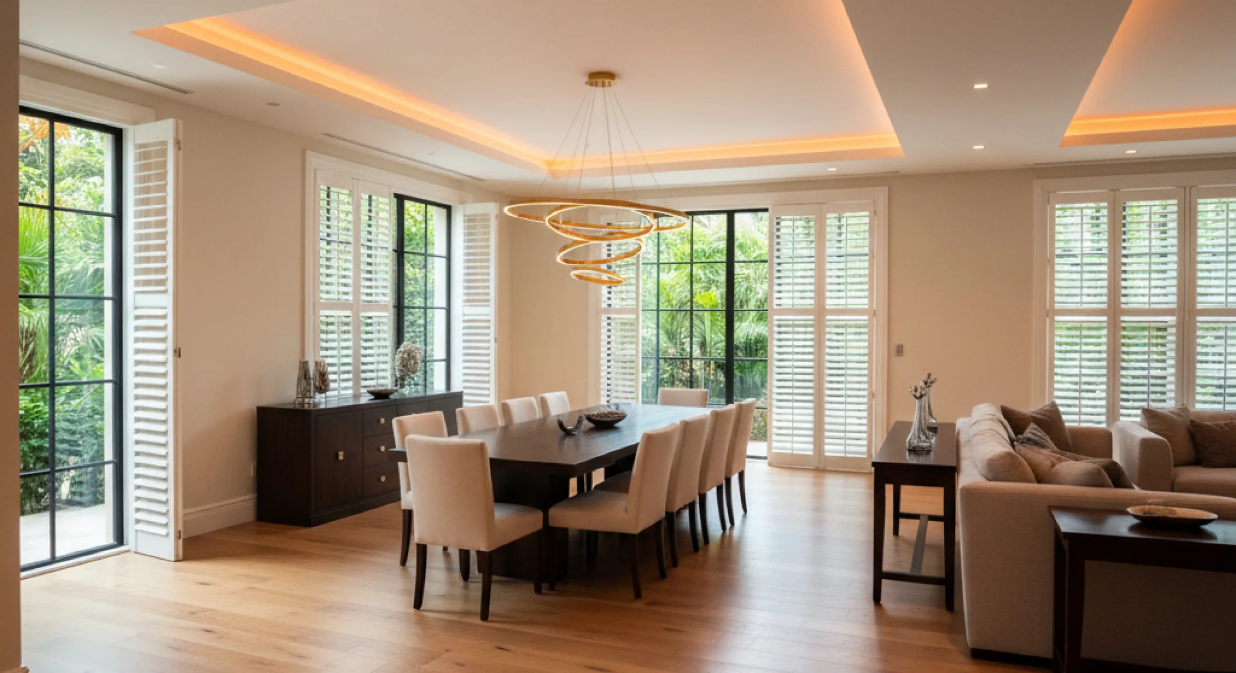 luxury-parlor-arched-windows-crystal-chandelier-shutters