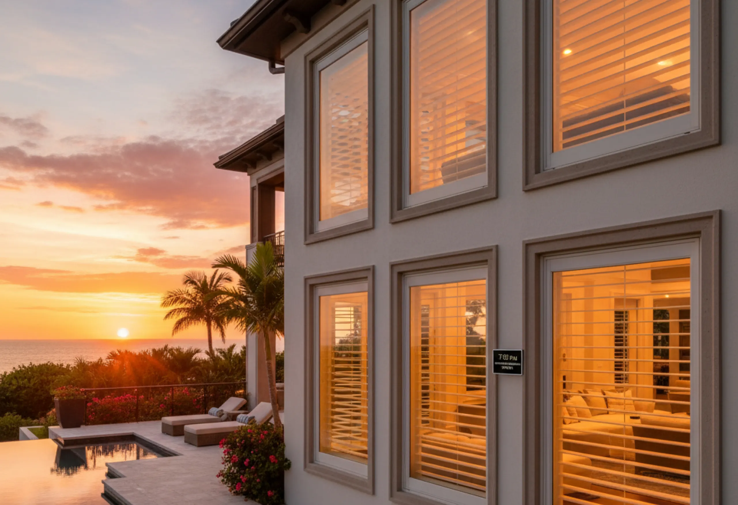 motorized-shades-exterior-sunset-glowing-windows-pool@4x