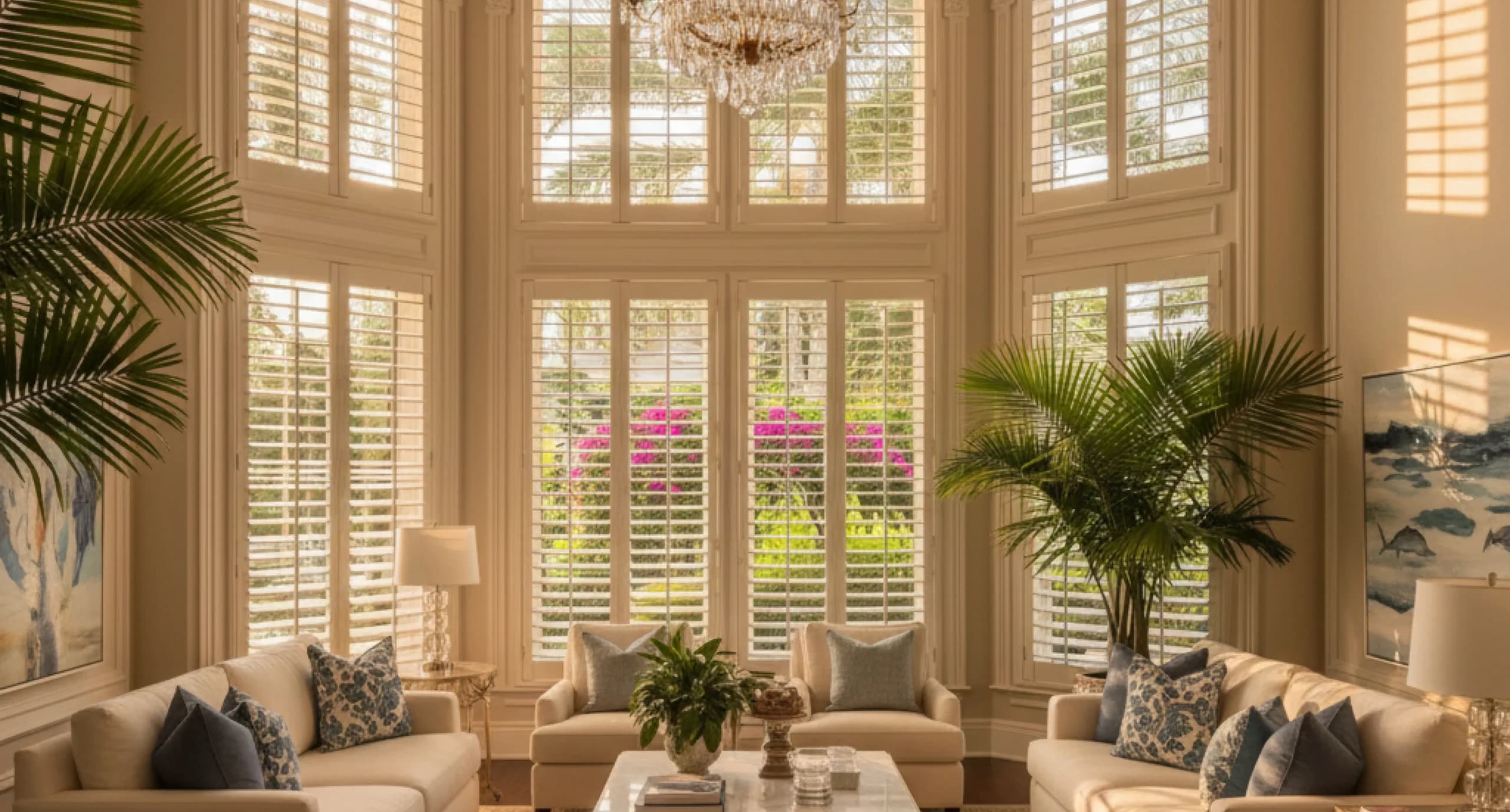 plantation-shutters-grand-living-double-height-chandelier-palms@4x