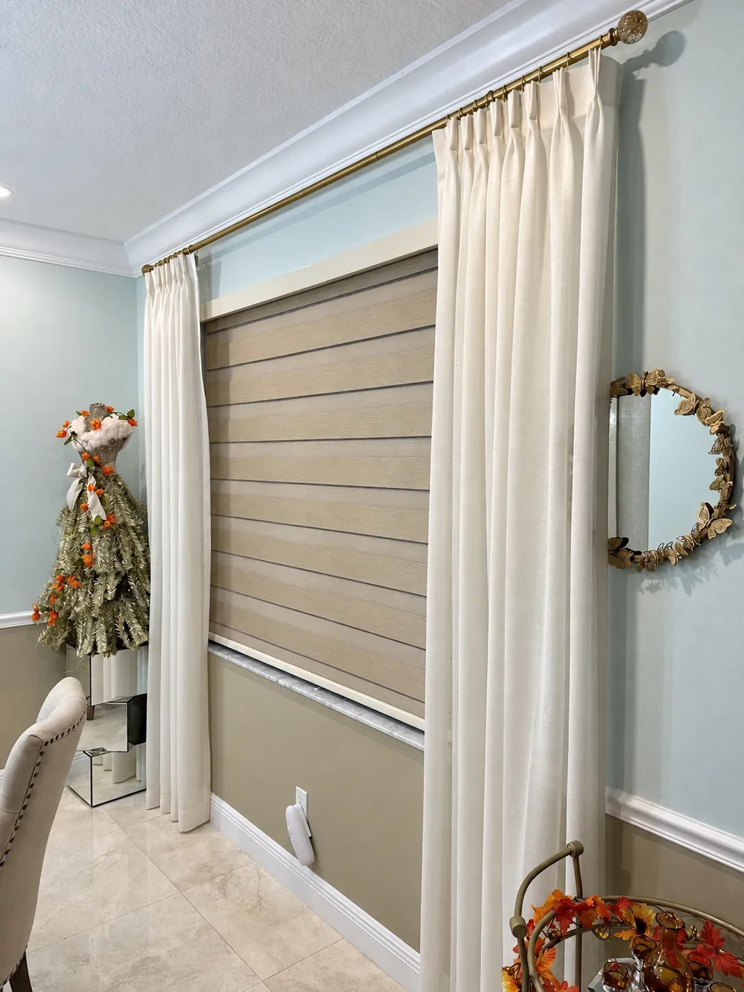 Room with custom blinds